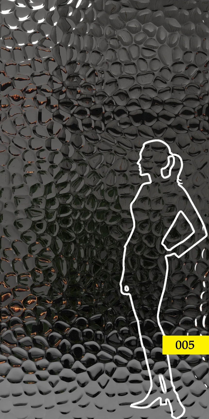 Panel dekoracyjny ze stali nierdzewnej – BLACK fala 005