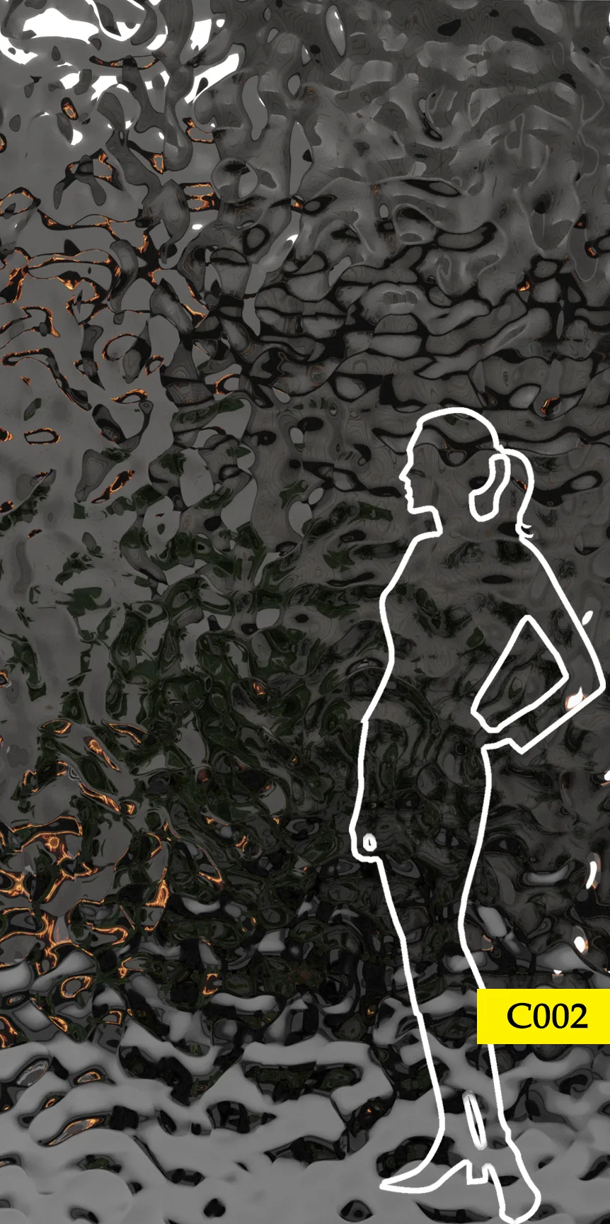 Panel dekoracyjny ze stali nierdzewnej AISI 316 (zewnętrzne) - BLACK fala C002