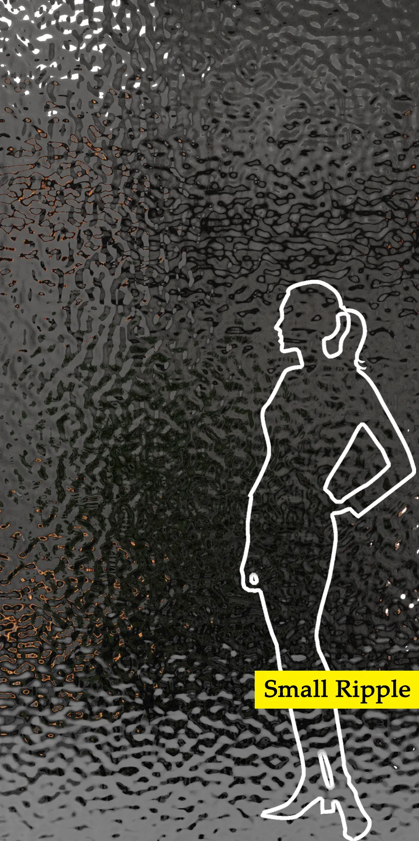 Panel dekoracyjny ze stali nierdzewnej AISI 316 (zewnętrzne) – BLACK fala Small Ripple