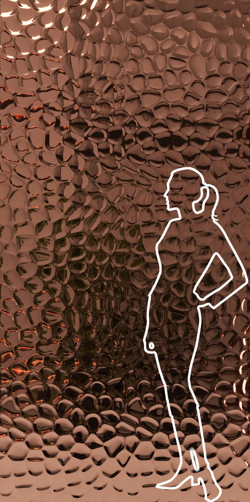 Panel dekoracyjny ze stali nierdzewnej – COPPER fala 005