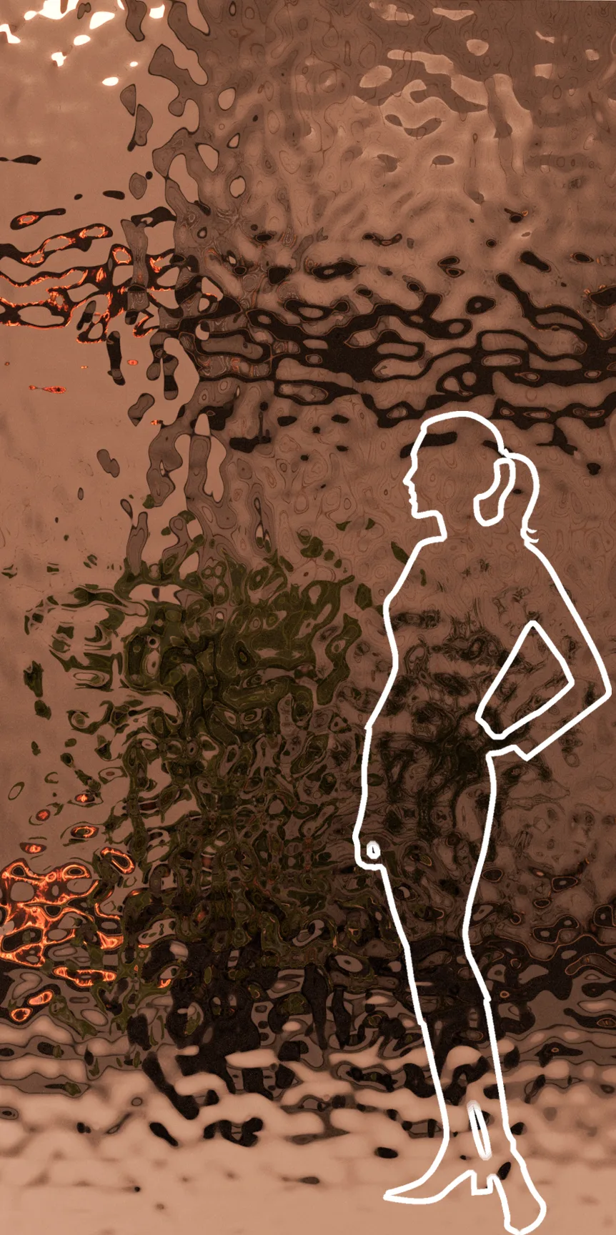 Panel dekoracyjny ze stali nierdzewnej – COPPER fala B002