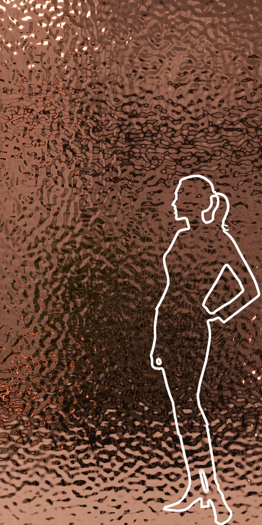 Panel dekoracyjny ze stali nierdzewnej – COPPER fala Small Ripple