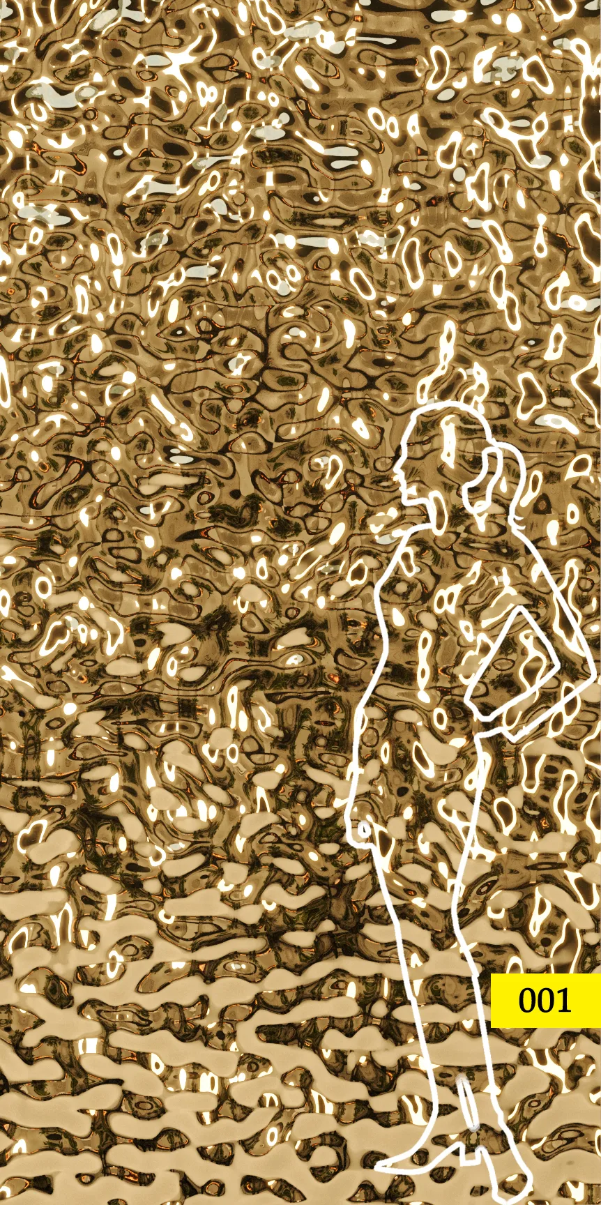 Panel dekoracyjny ze stali nierdzewnej – GOLD fala 001