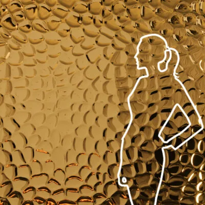 Panel dekoracyjny ze stali nierdzewnej AISI 316 (zewnętrzne) – GOLD fala 005