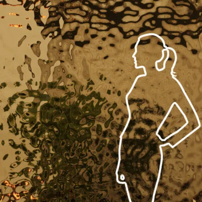 Panel dekoracyjny ze stali nierdzewnej – GOLD fala B002