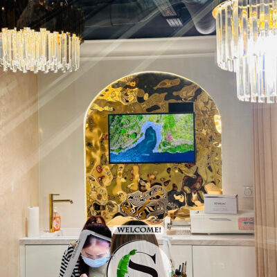 Panel dekoracyjny ze stali nierdzewnej - GOLD fala C002