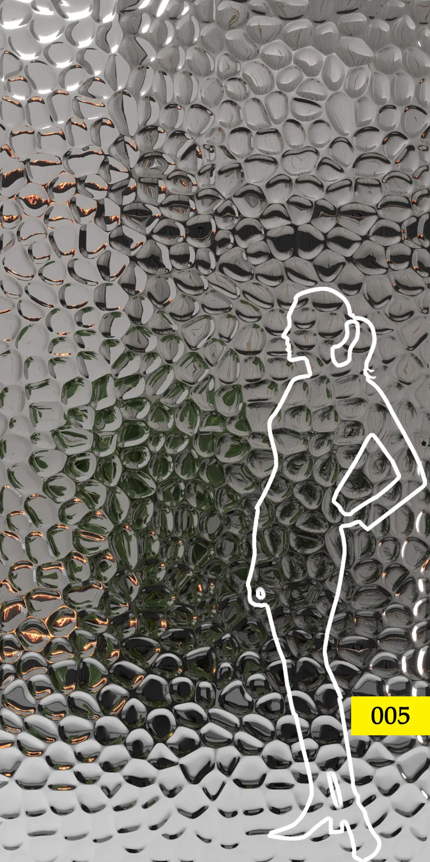 Panel dekoracyjny ze stali nierdzewnej – SILVER fala 005