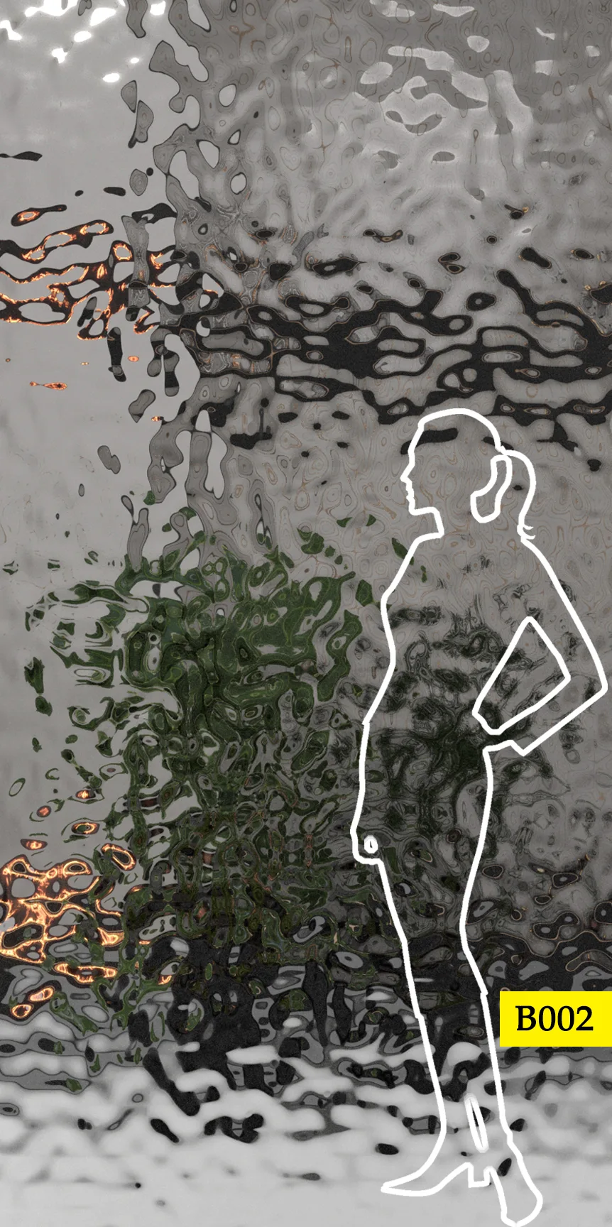 Panel dekoracyjny ze stali nierdzewnej - SILVER fala B002