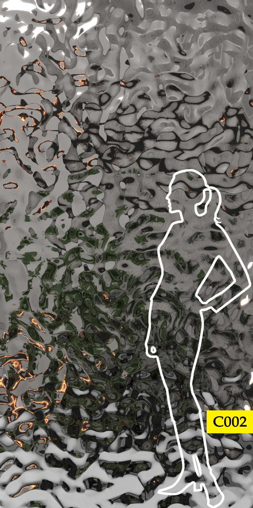 Panel dekoracyjny ze stali nierdzewnej – SILVER fala C002