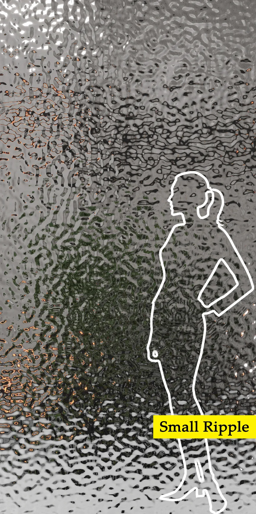 Panel dekoracyjny ze stali nierdzewnej – SILVER fala Small Ripple