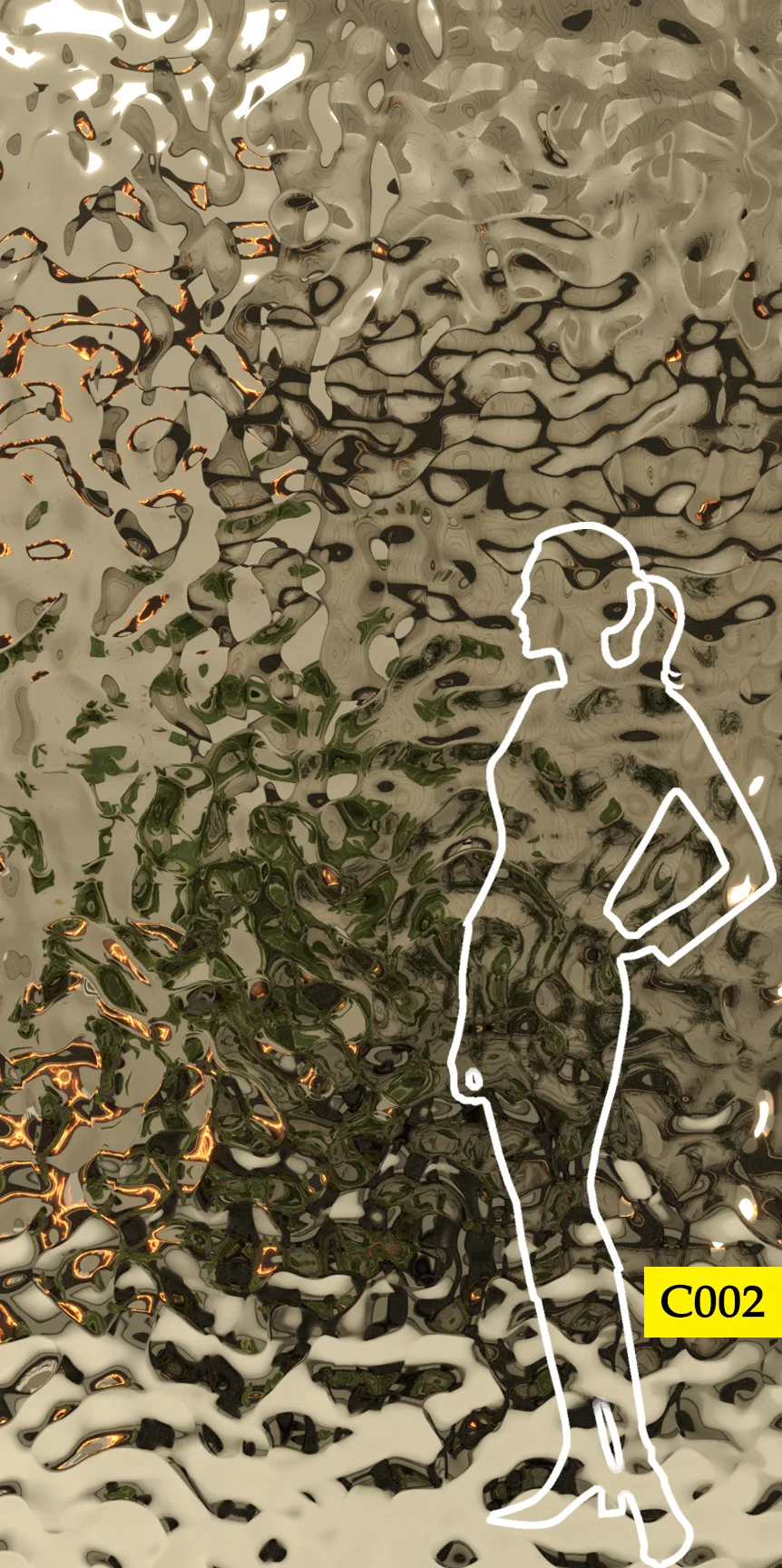 Panel dekoracyjny ze stali nierdzewnej - CHAMPAGNE fala C002