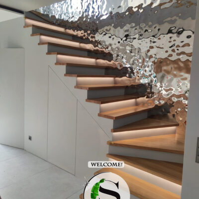 Panel dekoracyjny ze stali nierdzewnej - SILVER fala B002