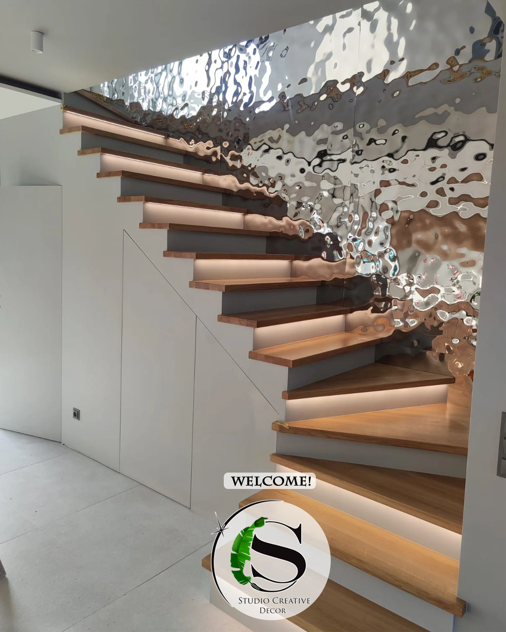 Panel dekoracyjny ze stali nierdzewnej - SILVER fala B002 - obrazek 2