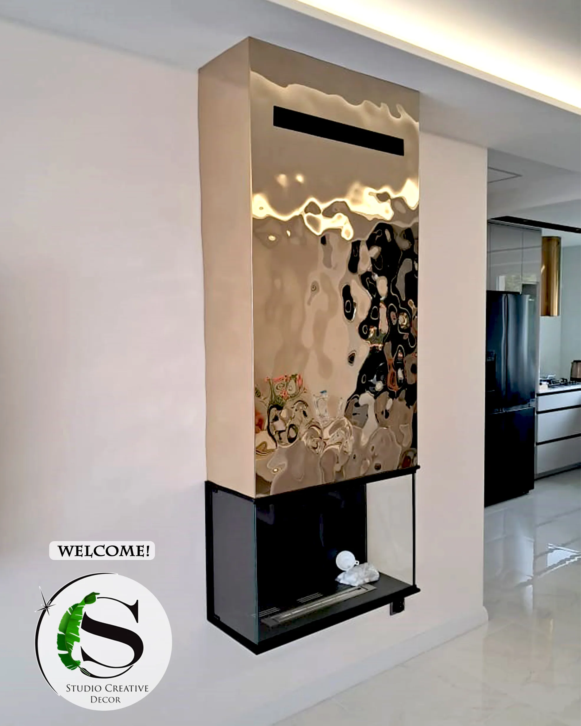 Panel dekoracyjny ze stali nierdzewnej - CHAMPAGNE fala C002 - obrazek 2