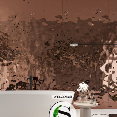 Panel dekoracyjny ze stali nierdzewnej – COPPER fala B002