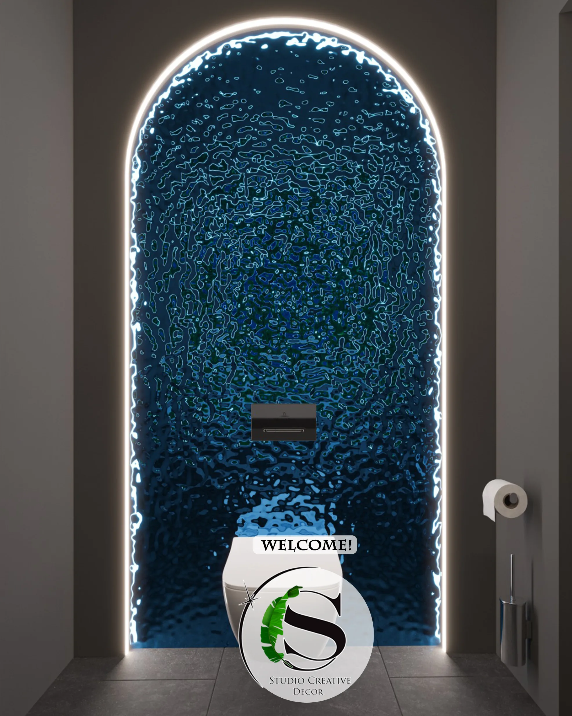 Panel dekoracyjny ze stali nierdzewnej AISI 316 (zewnętrzne) - BLUE fala Small Ripple - obrazek 2