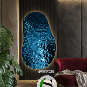 Obraz 3D z panelu dekoracyjnego na podkładzie z oświetleniem LEDowym – BLUE