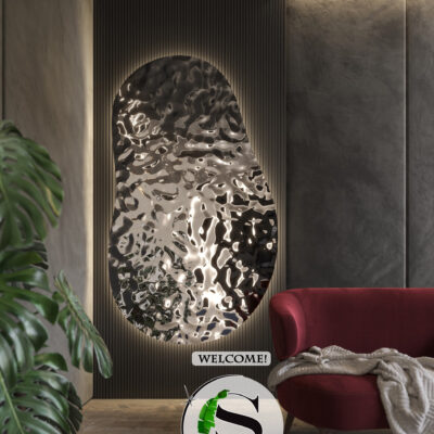 Obraz 3D z panelu dekoracyjnego na podkładzie z oświetleniem LEDowym - SILVER (wersja bez ramki wokół)