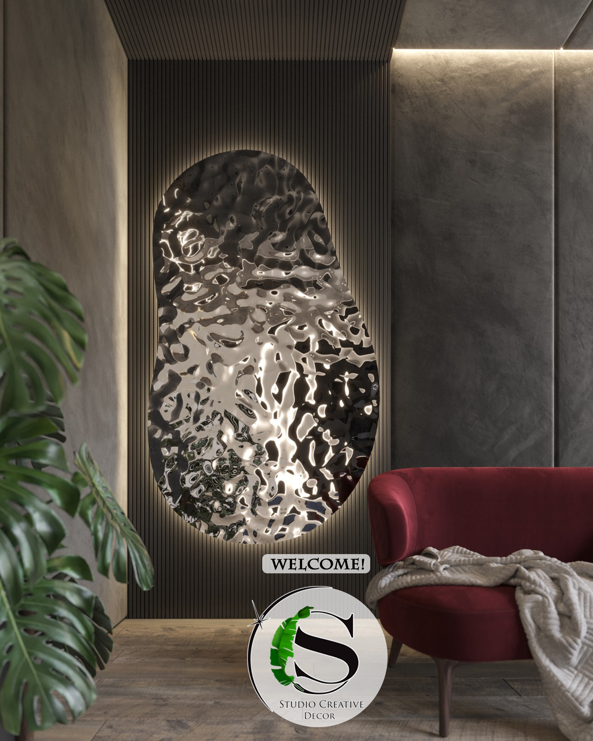 Obraz 3D z panelu dekoracyjnego na podkładzie - SILVER (wersja bez ramki wokół)