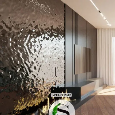 Panel dekoracyjny ze stali nierdzewnej – BLACK fala 001