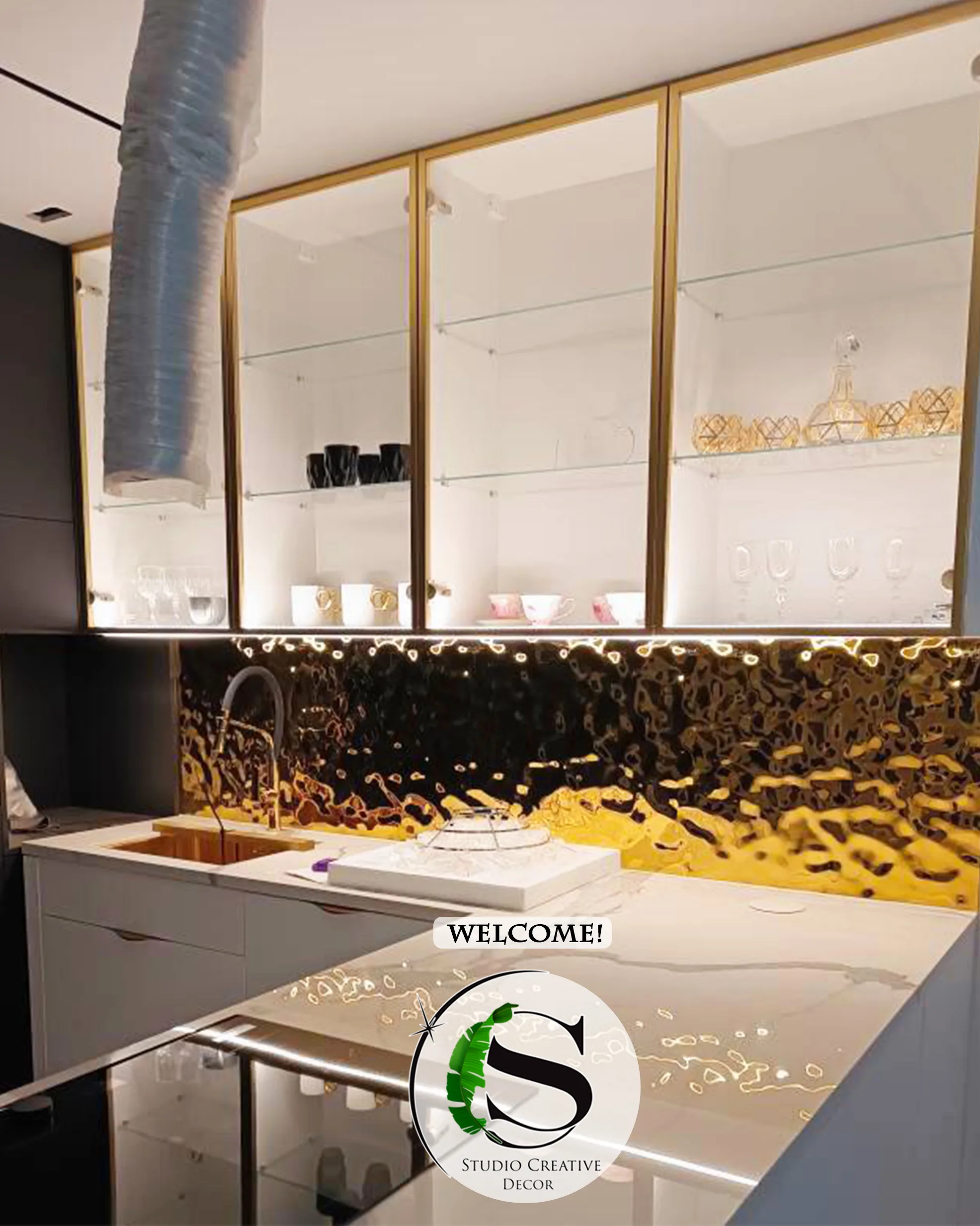 Panel dekoracyjny ze stali nierdzewnej – GOLD fala 001 - obrazek 3