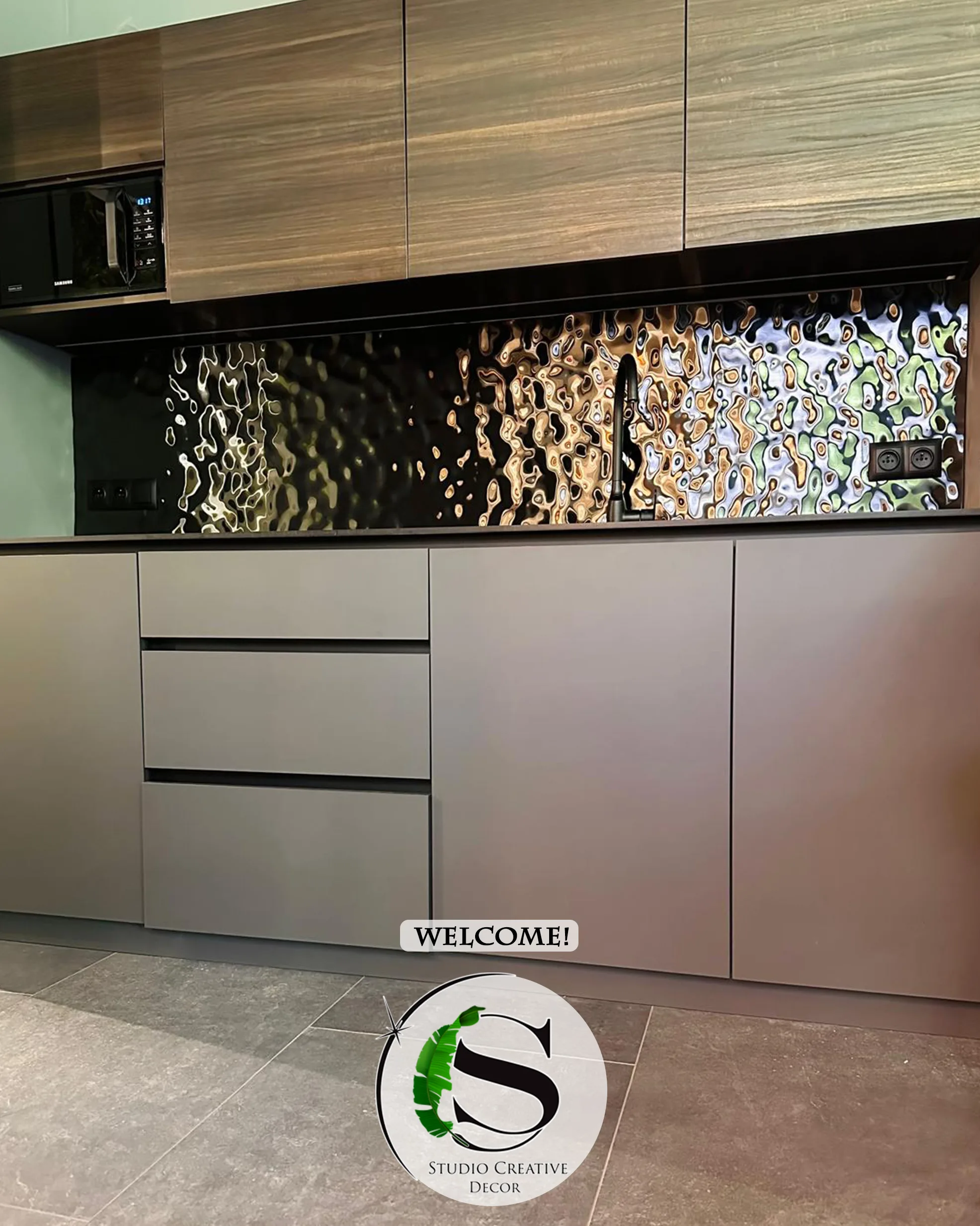 Panel dekoracyjny ze stali nierdzewnej – BLACK fala 001 SATIN (powłoka szczotkowana satynowa) - obrazek 4