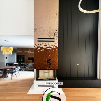 Panel dekoracyjny ze stali nierdzewnej - COPPER fala C002