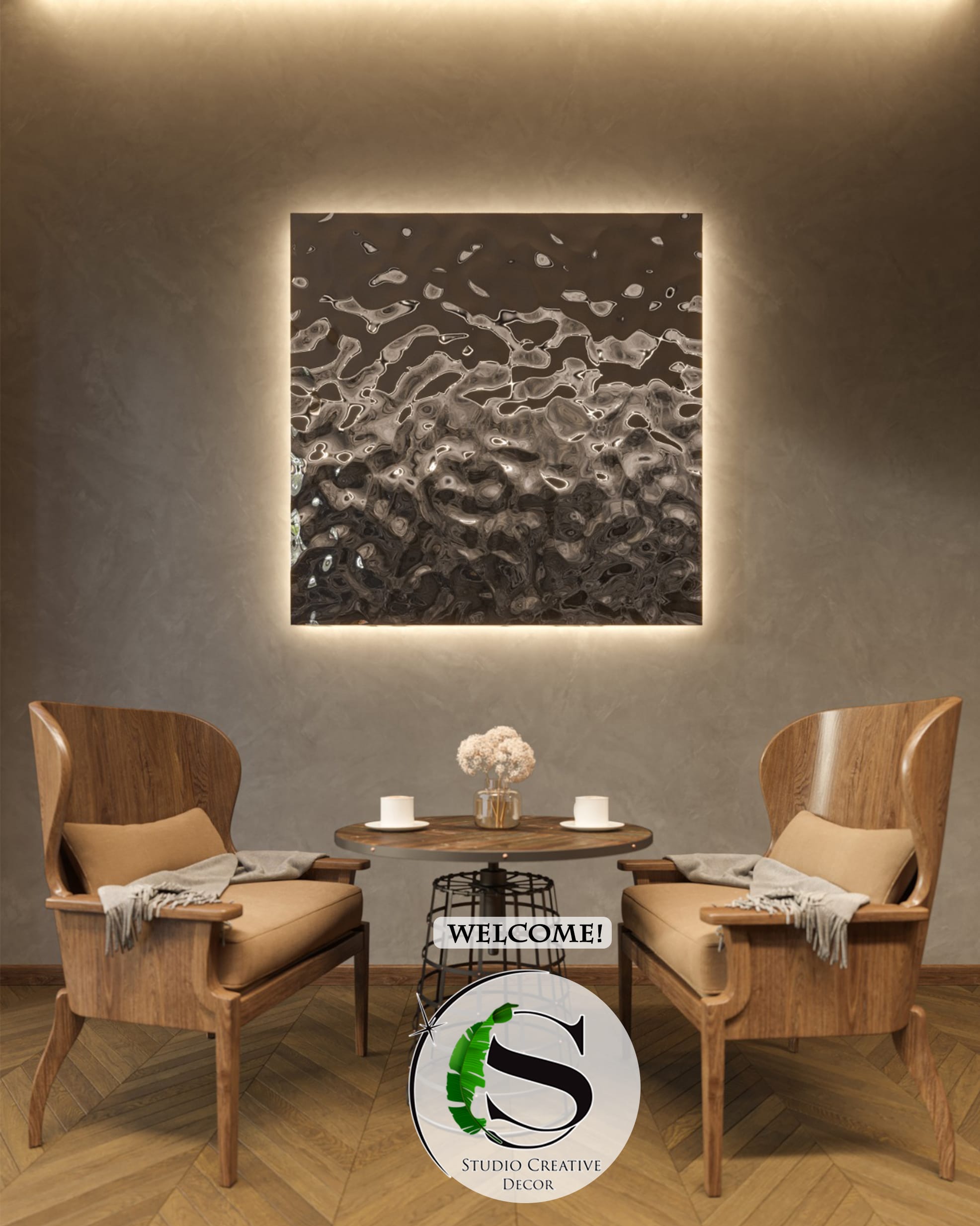 Obraz 3D z panelu dekoracyjnego z podświetleniem LEDowym