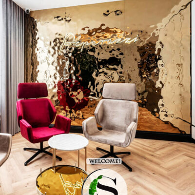 Panel dekoracyjny ze stali nierdzewnej – GOLD fala B002