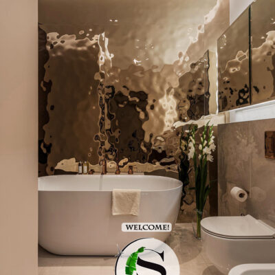 Panel dekoracyjny ze stali nierdzewnej AISI 316 (zewnętrzne) - CHAMPAGNE fala C002