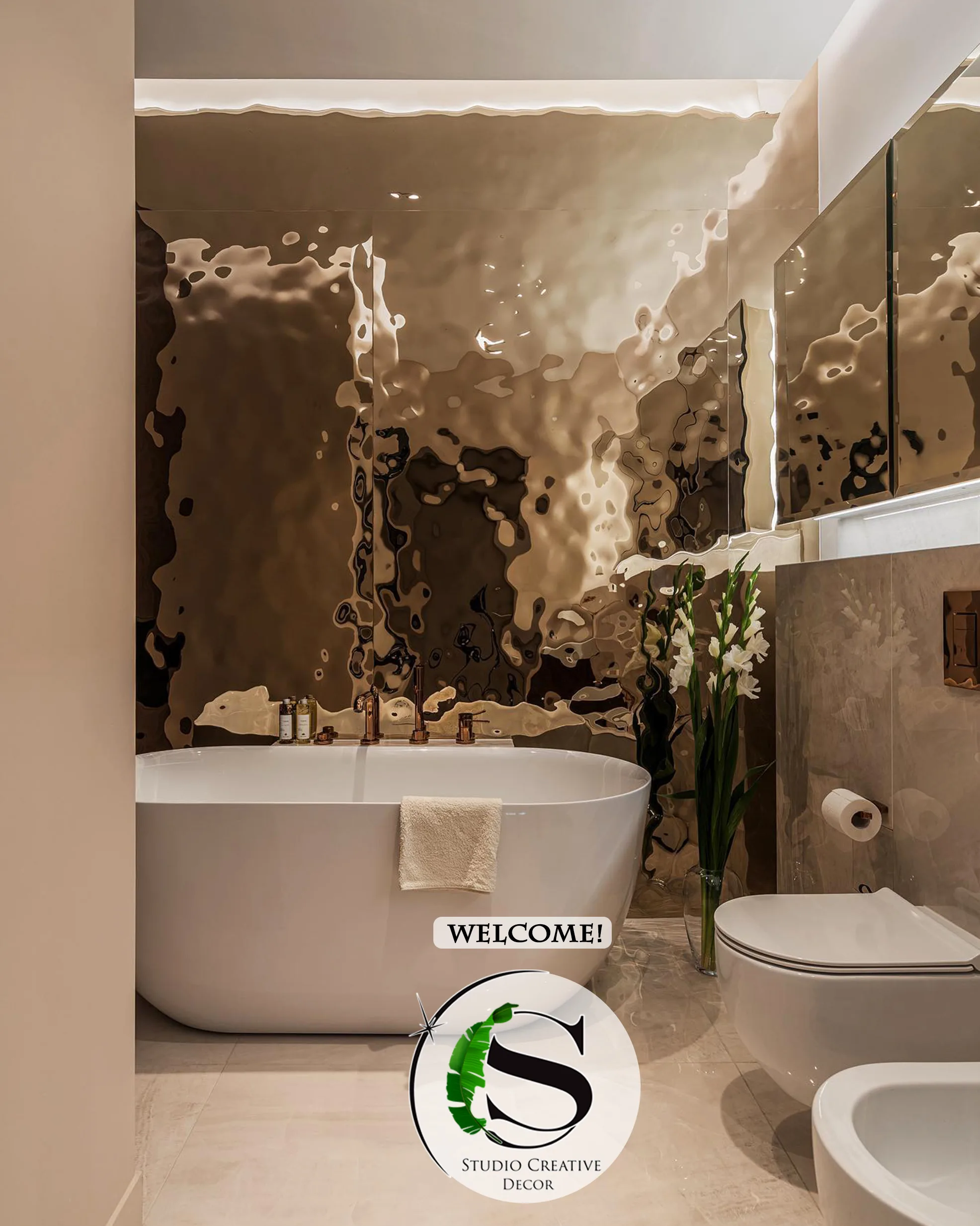 Panel dekoracyjny ze stali nierdzewnej - CHAMPAGNE fala C002 - obrazek 3