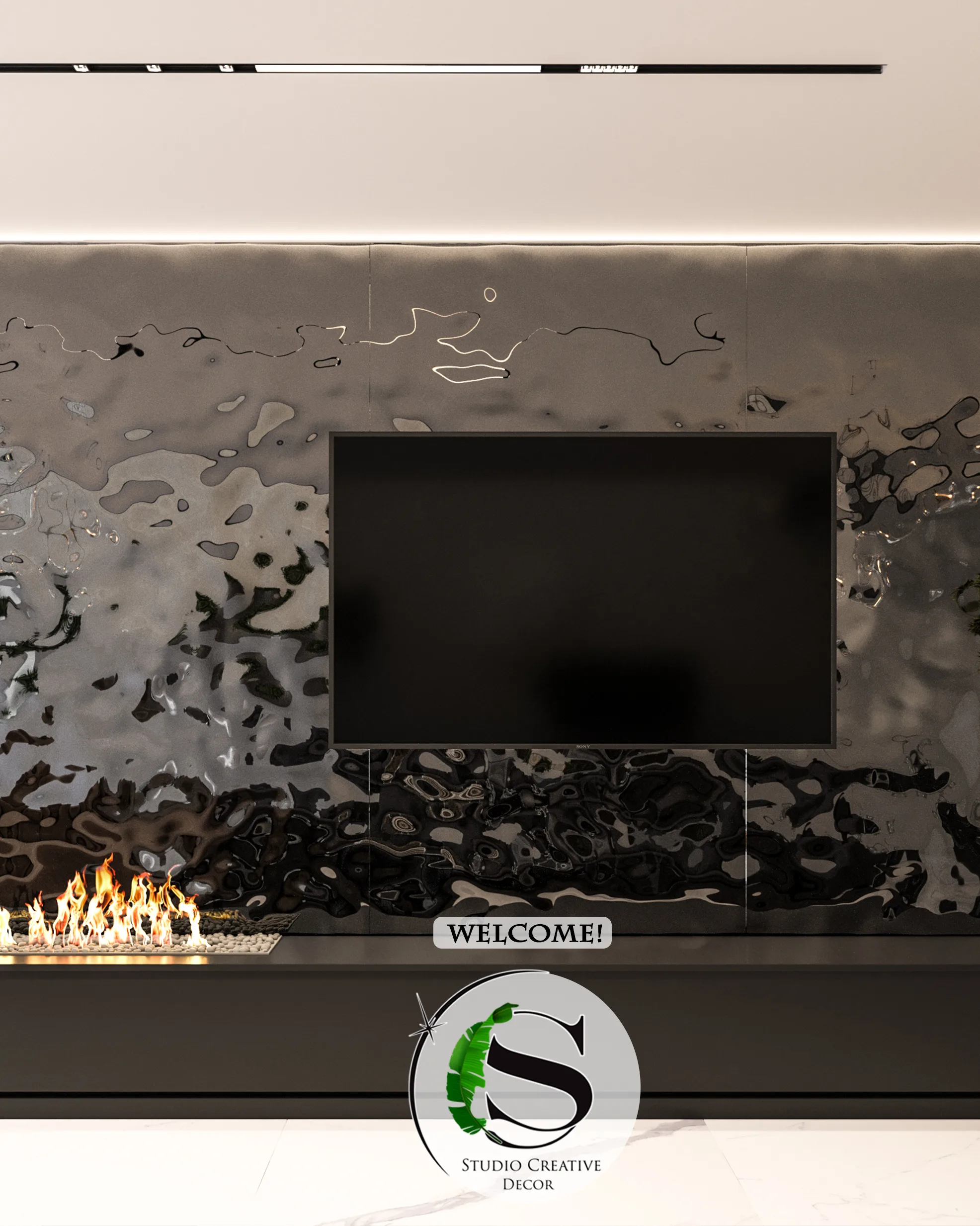 Panel dekoracyjny ze stali nierdzewnej - BLACK fala C002 - obrazek 6