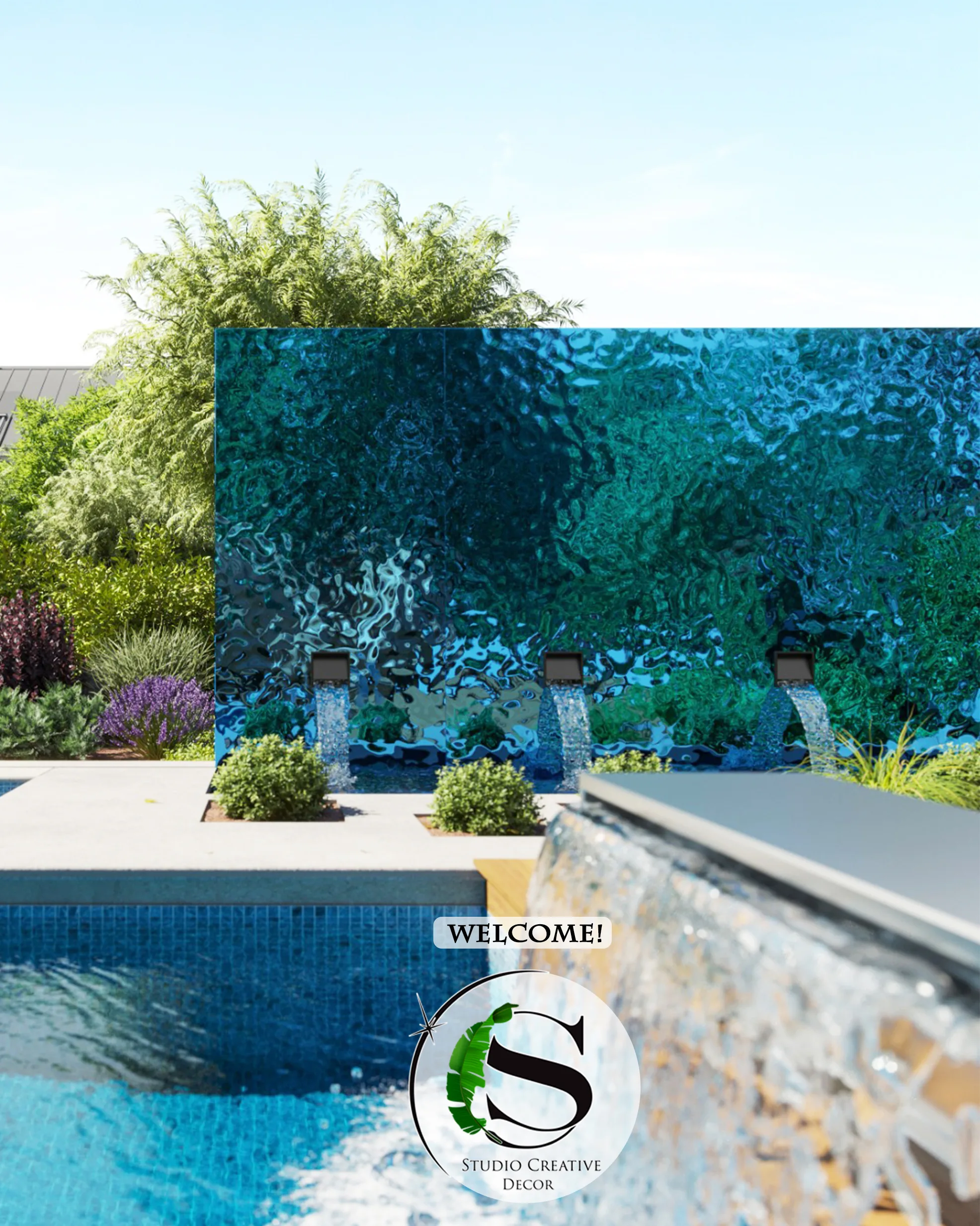 Panel dekoracyjny ze stali nierdzewnej - BLUE fala C002 - obrazek 5