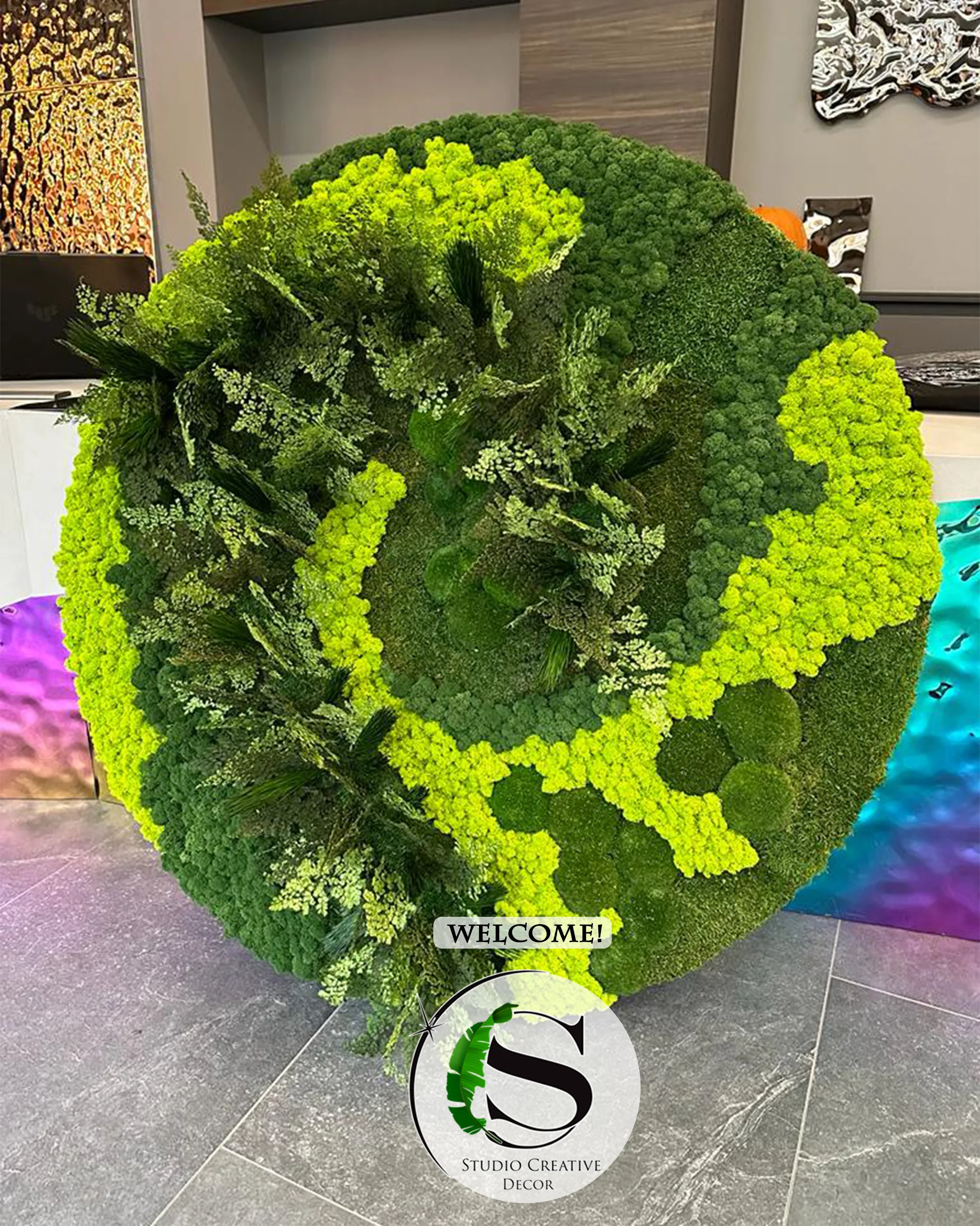 Obraz z Mchów i Roślin Stabilizowanych - śr. 120 cm - obrazek 3