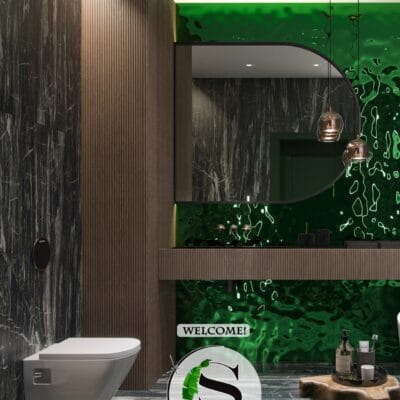 Panel dekoracyjny ze stali nierdzewnej – GREEN fala 001