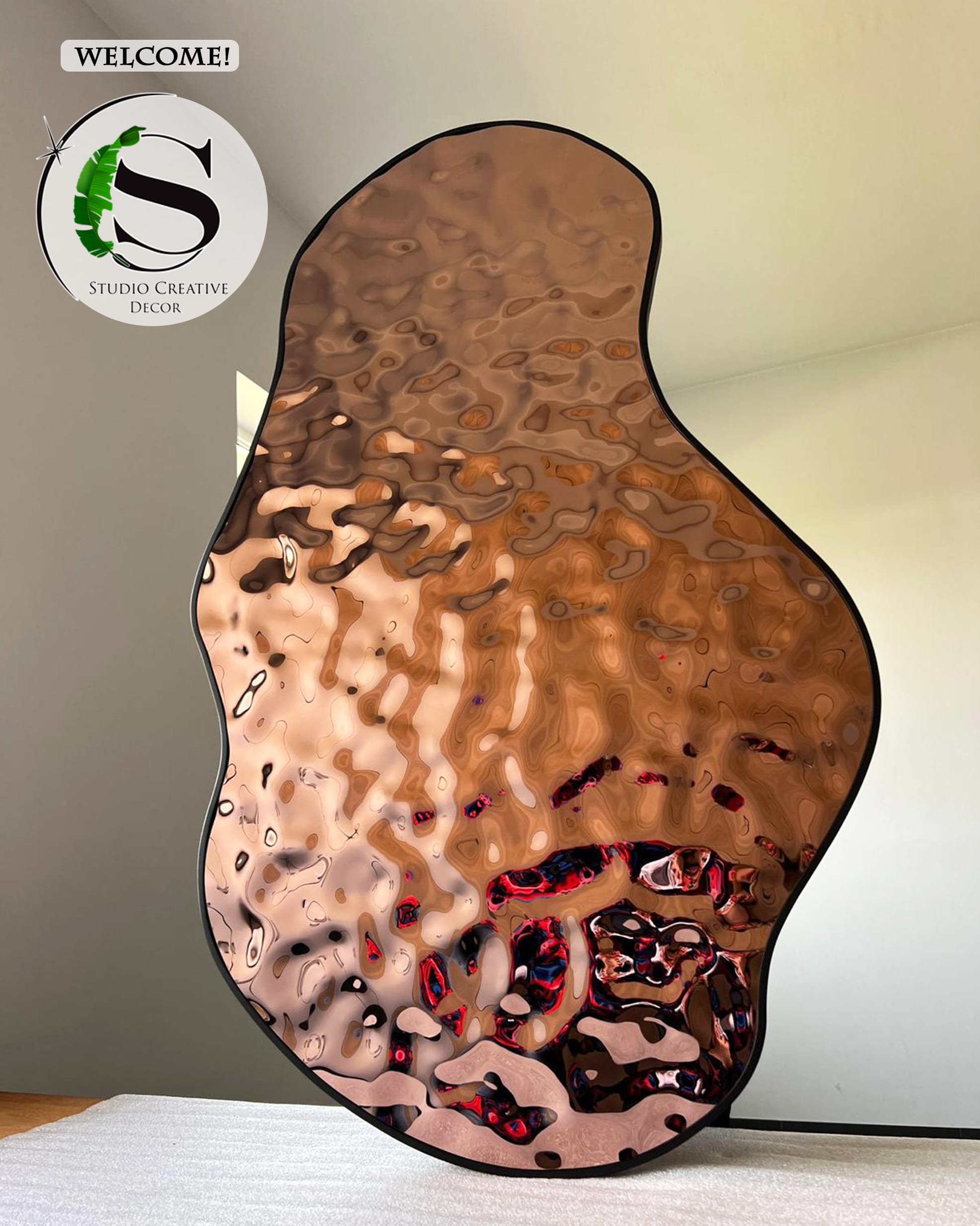 Obraz 3D z panelu dekoracyjnego na podkładzie z oświetleniem LEDowym - COPPER 001 (wersja bez ramki wokół)