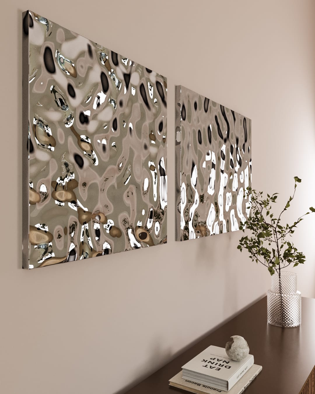 Dekoracja ścienna Wavey - Silver, Gold, Champagne, Copper, Blue, Green, Black - obrazek 3