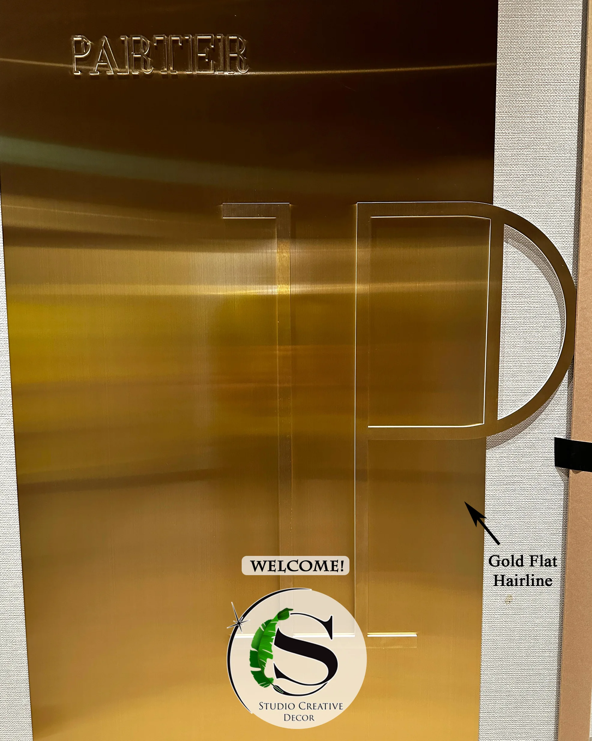 Panel dekoracyjny ze stali nierdzewnej płaski szczotkowany – GOLD FLAT HAIRLINE - obrazek 3